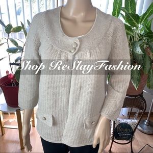 ⭐️Croft & Barrow Beige One Button Cardigan Sz( L)